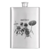 ドラムセットパーソナライズされた/ドラマーへのギフト フラスク (正面)