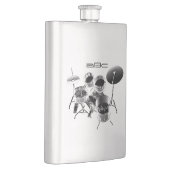 ドラムセットパーソナライズされた/ドラマーへのギフト フラスク (右)