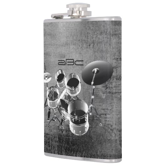 ドラムセットパーソナライズされた/ドラマーへのギフト フラスク (左)