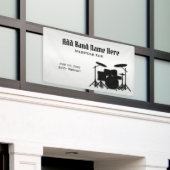 ドラムセットミュージックデザインナイトアウト広告ズ 横断幕 (ビルの外側)