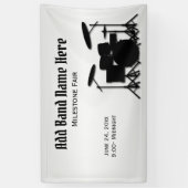 ドラムセットミュージックデザインナイトアウト広告ズ 横断幕 (縦)