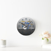 ドラムセット漫画 ラウンド壁時計 (ホーム)