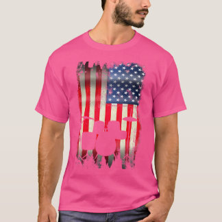 ドラムセット米国アメリカ国旗7月4日Patriotic D Tシャツ