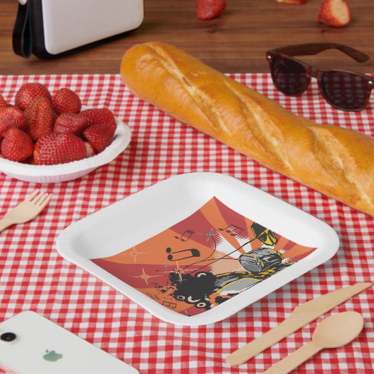 ドラムセット音楽 ペーパープレート (ピクニック)