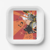 ドラムセット音楽 ペーパープレート (正面)