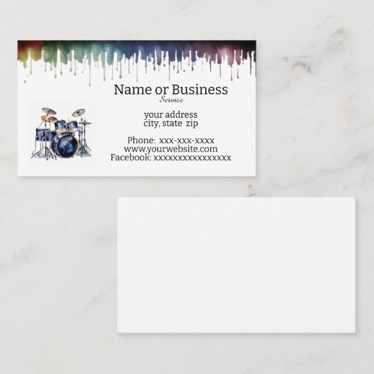 ドラムセット 名刺 (正面/裏面)