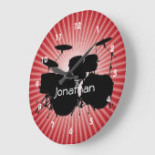 ドラムデザインの壁掛け時計 ラージ壁時計 (傾斜)