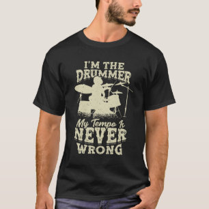 ドラムドラマーの打楽器演奏者贈答 Tシャツ