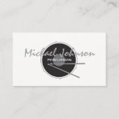 ドラムドラマーミニマルパーカッションクールブラックミュージック 名刺 (正面)