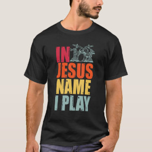 ドラムドラマー太鼓パーカッションJesus Christian Tシャツ