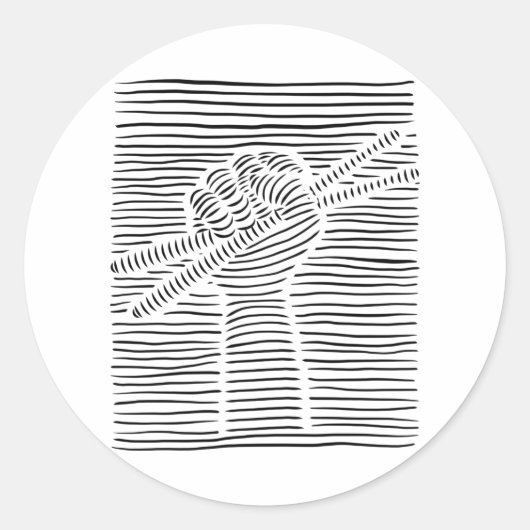 ドラムドラムスティックドラマー ラウンドシール (正面)