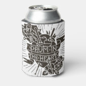 ドラムハート:ヴィンテージ手書きイラストレーション 缶クーラー (缶裏面)
