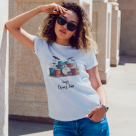 ドラムパーソナライズされたユニセックス音楽 Tシャツ