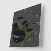 ドラムパーソナライズされた壁時計 スクエア壁時計 (傾斜)