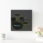 ドラムパーソナライズな柱時計 スクエア壁時計 (ホーム)