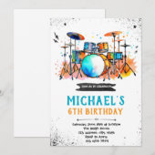 ドラムパーティーのご招待 招待状 (正面/裏面)