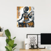 ドラムビート女神 – 彼女の先祖の火のエコー ポスター (ホームオフィス)