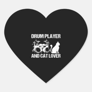 ドラムプレーヤー及び猫好きドラムミュージシャンドラム ハートシール