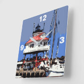 ドラムポイントライト スクエア壁時計 (傾斜)