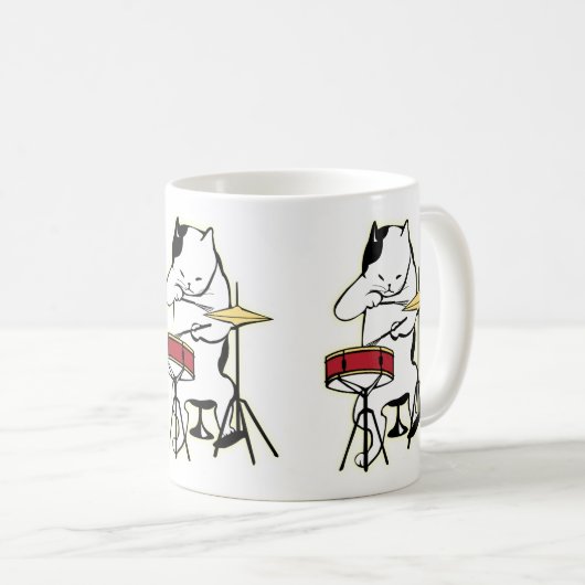 ドラムマグを遊んでいる猫 コーヒーマグカップ (正面右)