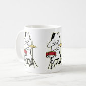 ドラムマグを遊んでいる猫 コーヒーマグカップ (正面左)