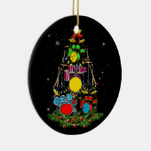 ドラムマーサンタクリスマスギフトドラムドラマークリスマス セラミックオーナメント (右)