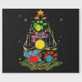 ドラムマーサンタクリスマスギフトドラムドラマークリスマス ラッピングペーパー (フラット)