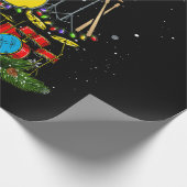 ドラムマーサンタクリスマスギフトドラムドラマークリスマス ラッピングペーパー (角)