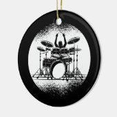 ドラムメンメンズドラムキット音楽ギフト セラミックオーナメント (左)