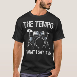 ドラムライン ドラムセットのための面白いドラミングアート Tシャツ