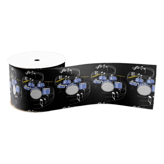 ドラムリボン-暗闇 グログランリボン (リール)