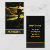 ドラムレッスン，楽器音楽教師 名刺 (正面/裏面)