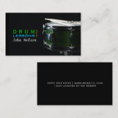 ドラムレッスン、楽器、音楽名刺 名刺 (正面/裏面)