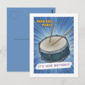 ドラムロール頼む！アーおもしろいトポップ・アートの誕生日カード ポストカード (正面/裏面)