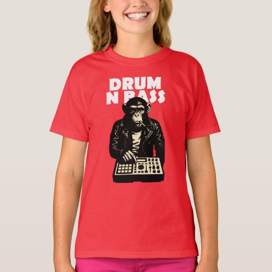 ドラムンベース・モンキー Tシャツ (正面)