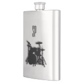 ドラム一定音楽デザインのモノグラム フラスク (左)