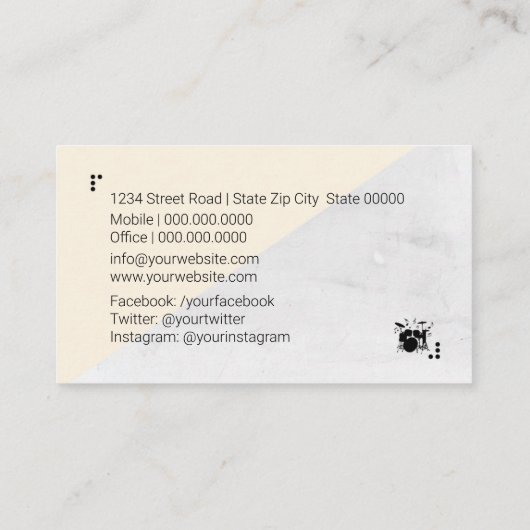 ドラム先生 名刺 (裏面)