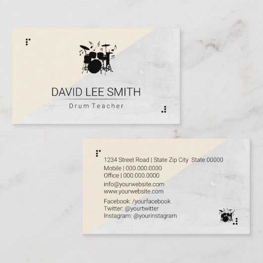 ドラム先生 名刺 (正面/裏面)