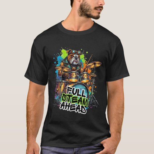 ドラム奏者 - 全力疾走 Tシャツ (正面)