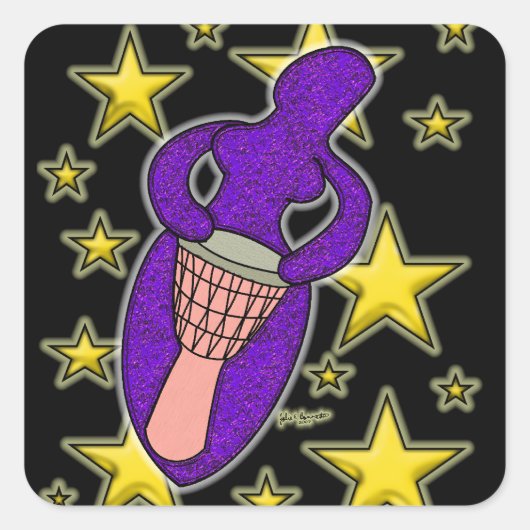 ドラム女神ステッカースクエア スクエアシール (正面)