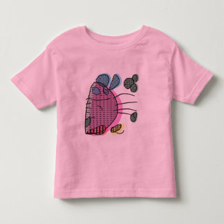 ドラム子供のTシャツを遊ぶピンクのバニー トドラーTシャツ