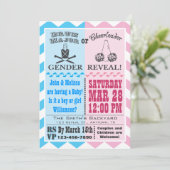 ドラム専攻のまたはチアリーダーの性別表示招待状 招待状 (スタンド正面)