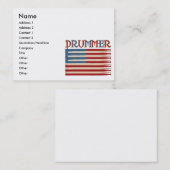 ドラム棒米国の旗のドラマーのティーおよびギフト 名刺 (正面/裏面)