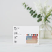 ドラム棒米国の旗のドラマーのティーおよびギフト 名刺 (スタンド正面)