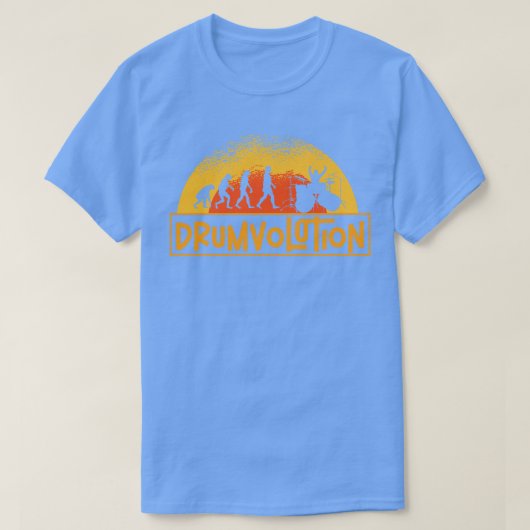 ドラム演奏ドラム演奏パーカッション Tシャツ (デザイン正面)