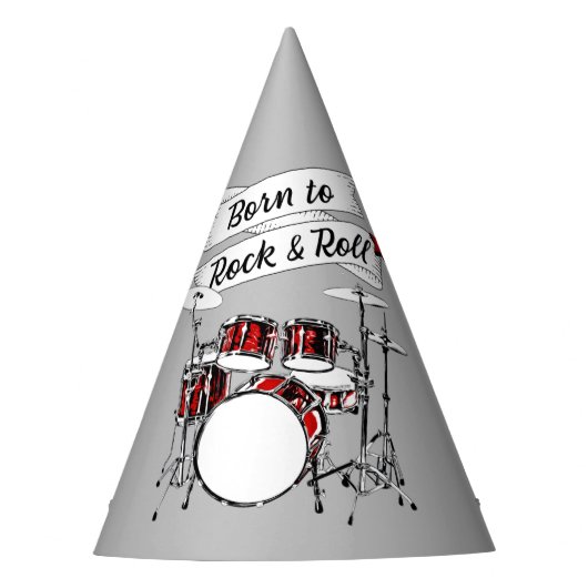 ドラム生まれスト&ドラマーミュージシャンロッカー パーティーハット (正面)
