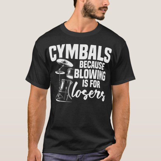 ドラム用シンバルセット ドラムキットアクセサリー ドラマー Tシャツ (正面)