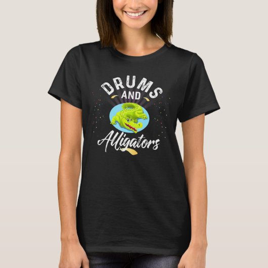 ドラム用ドラム及びアリゲーター Tシャツ (正面)