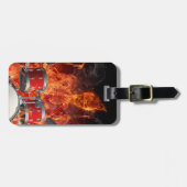 ドラム簡単IDのバッグのラベルの燃えるような骨組 ラゲッジタグ (正面横)