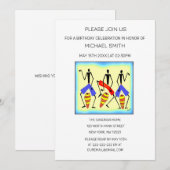 ドラム素晴らしミング及びお祝い誕生日 招待状 (正面/裏面)